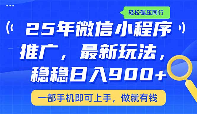 （14411期）25年最新小程序推广教学，稳定日入900+，轻松碾压同行-点格网络